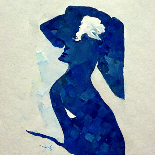 The lady in blue