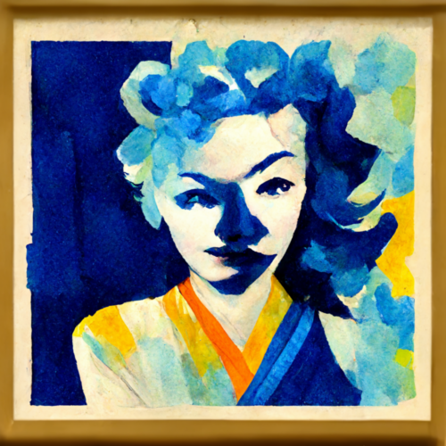 The lady in blue