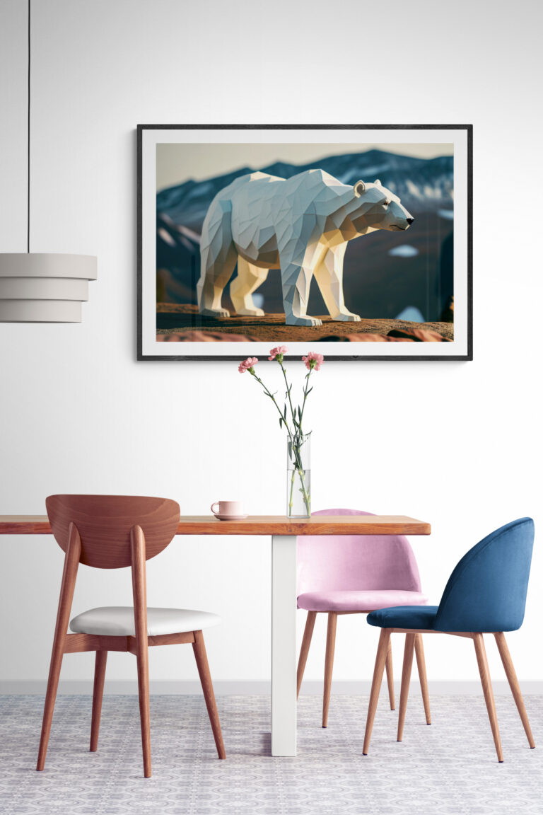 Plakat af abstrakt isbjørn