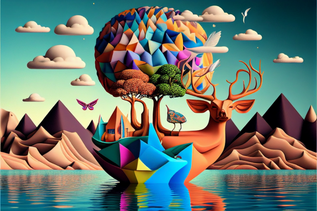 Image of a cubistic poster