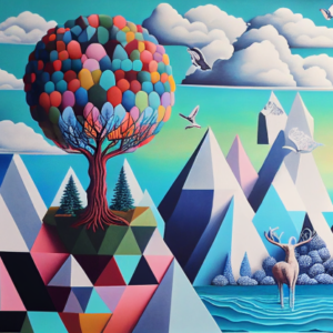 Image of a cubistic poster