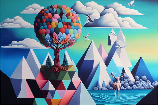 Image of a cubistic poster