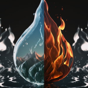 Plakat af de fire elementer